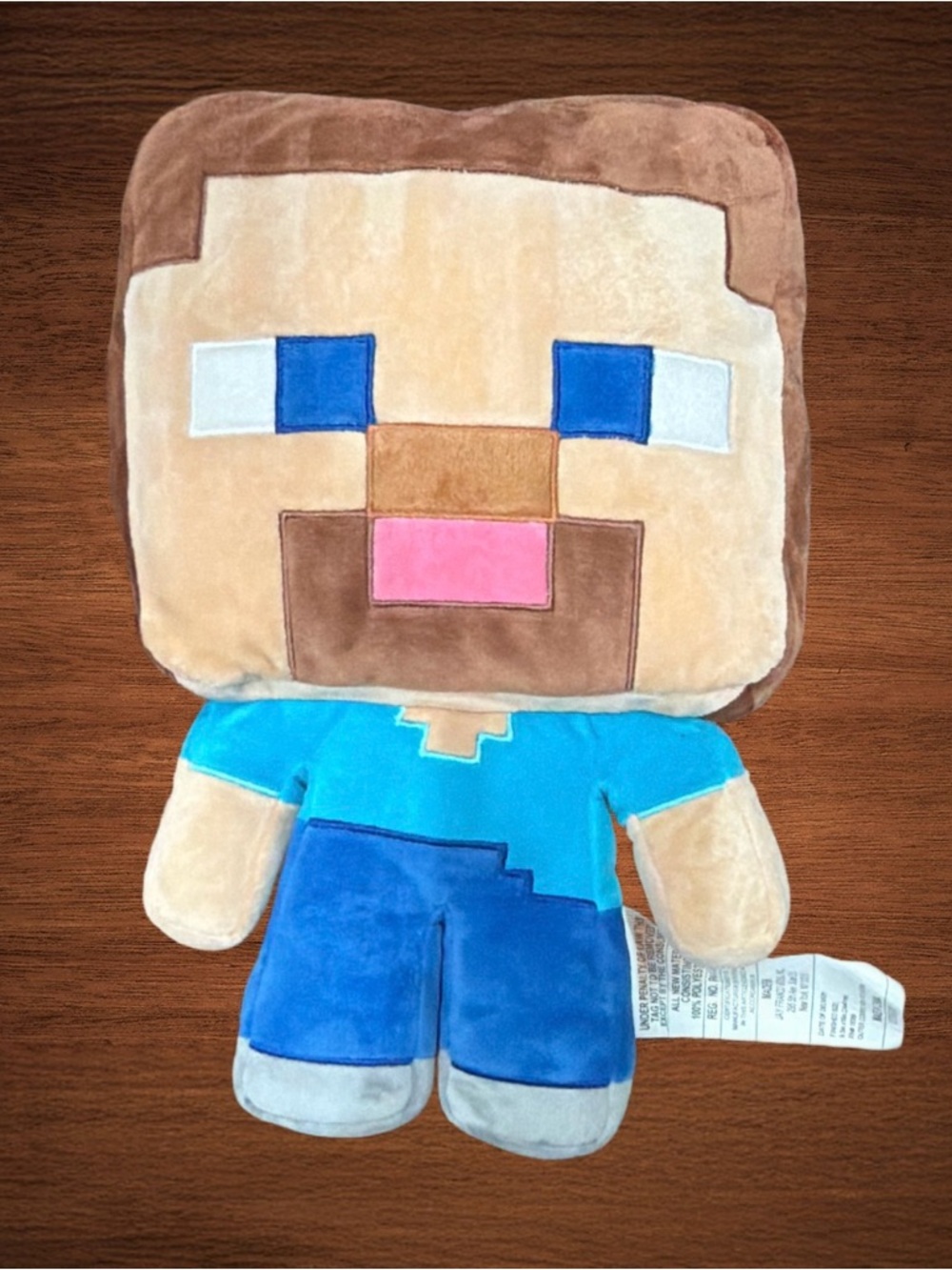 MINECRAFT STEEVE PLUSH PILLOW BUDY SOFT KIDS STUFFED TOY. MOJANG 16”